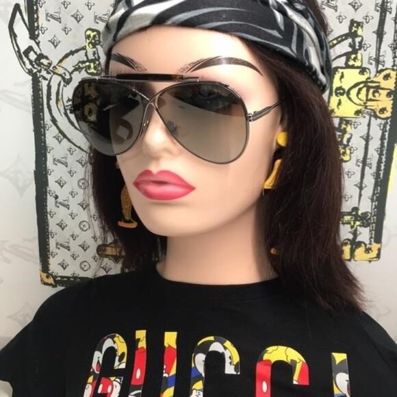 Tom Ford TF818 08G Holden Aviator Sunglasses Gunmetal Brown Gradient Mirror 60mm - Picture 1 of 12